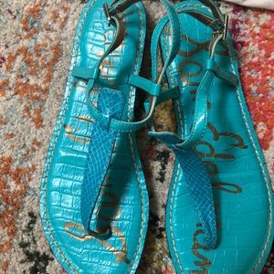 Sam Edelman turquoise flat sandals